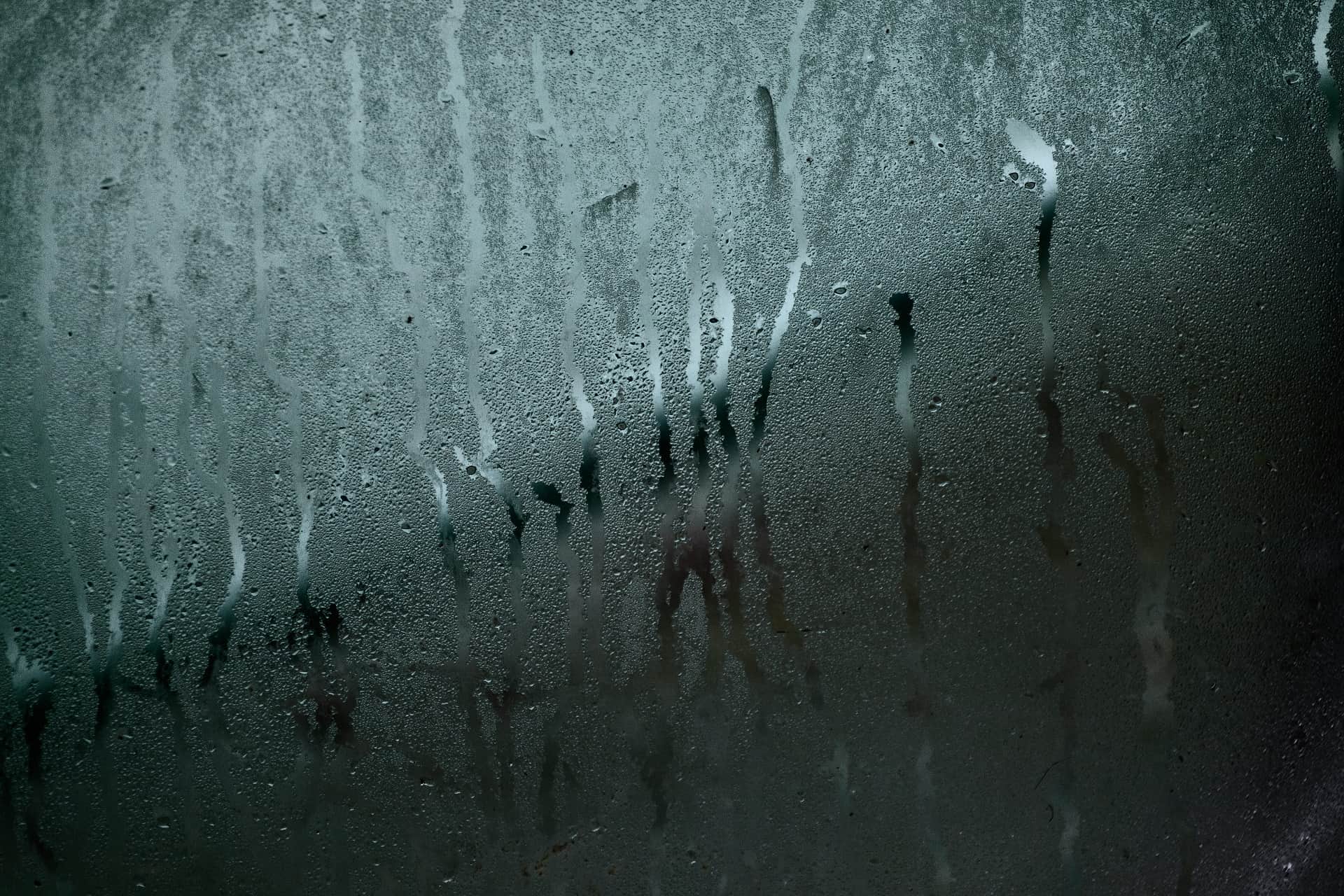 window with water marks