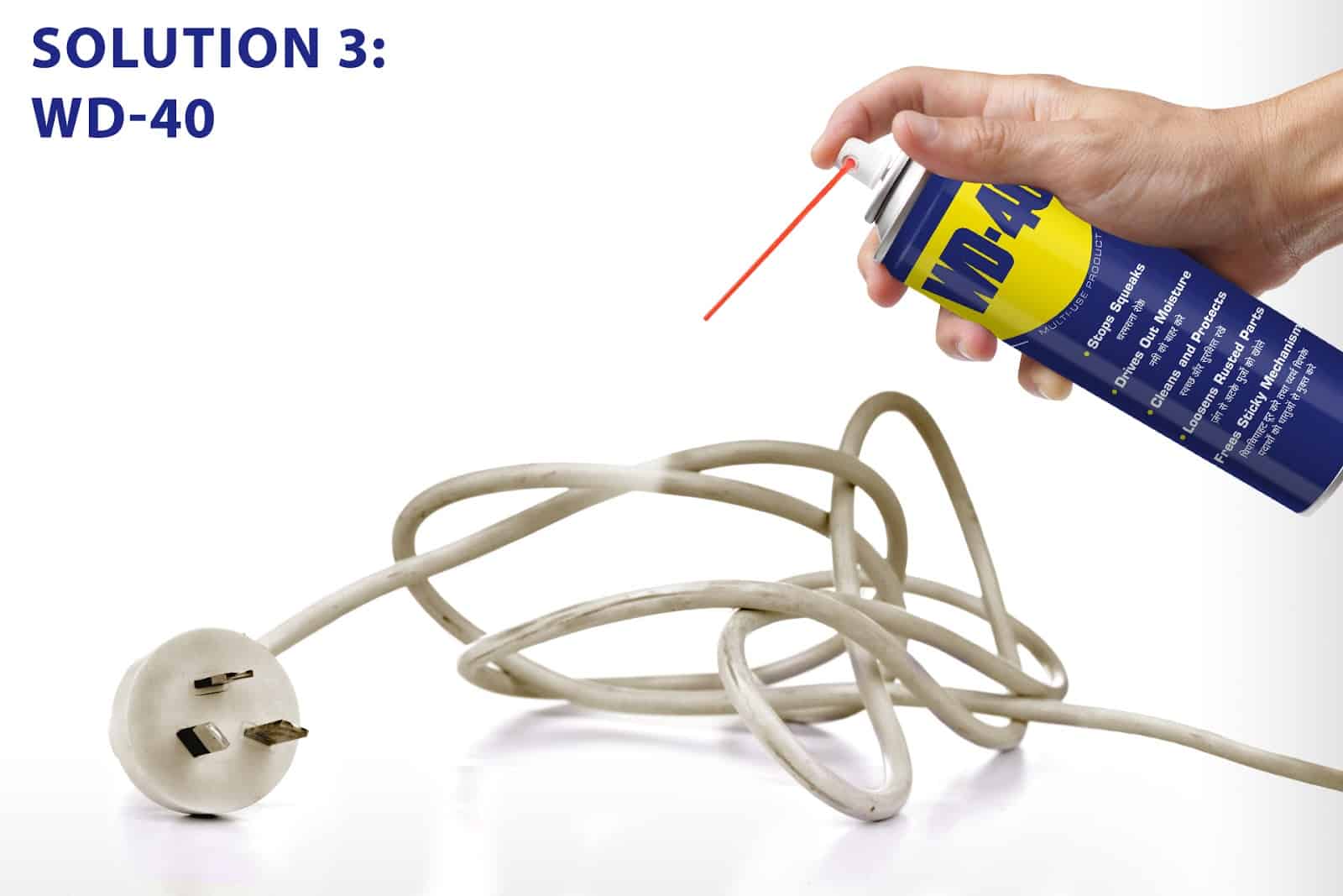 Dirty power cords? Here’s how you can clean them. WD40 India